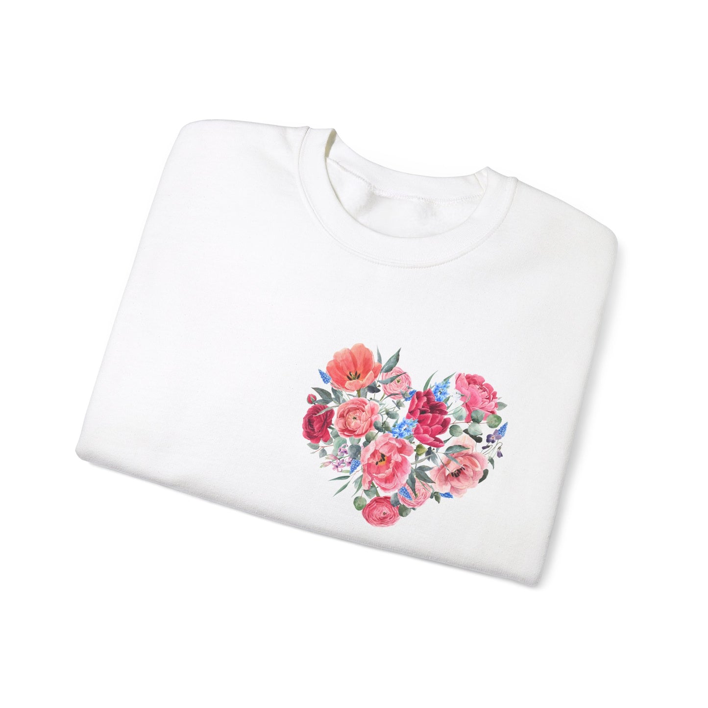 Flower Heart Unisex Heavy Blend™ Crewneck Sweatshirt