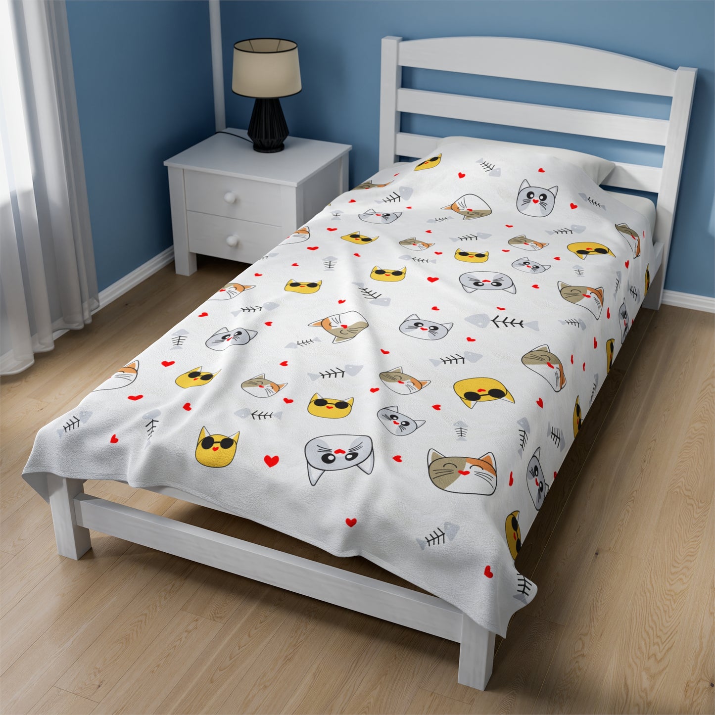 cat face pattern Velveteen Plush Blanket