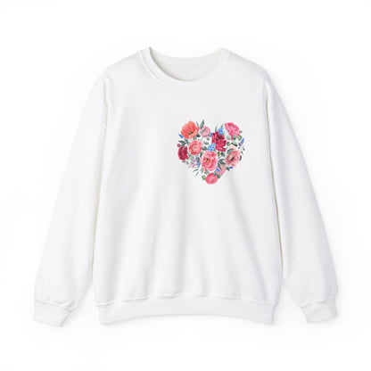 Flower Heart Unisex Heavy Blend™ Crewneck Sweatshirt