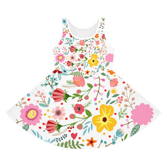 floral Girls' Sleeveless Sundress (AOP)