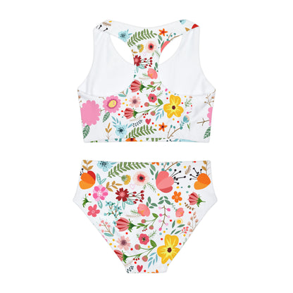 floral Girls Two Piece Swimsuit (AOP)