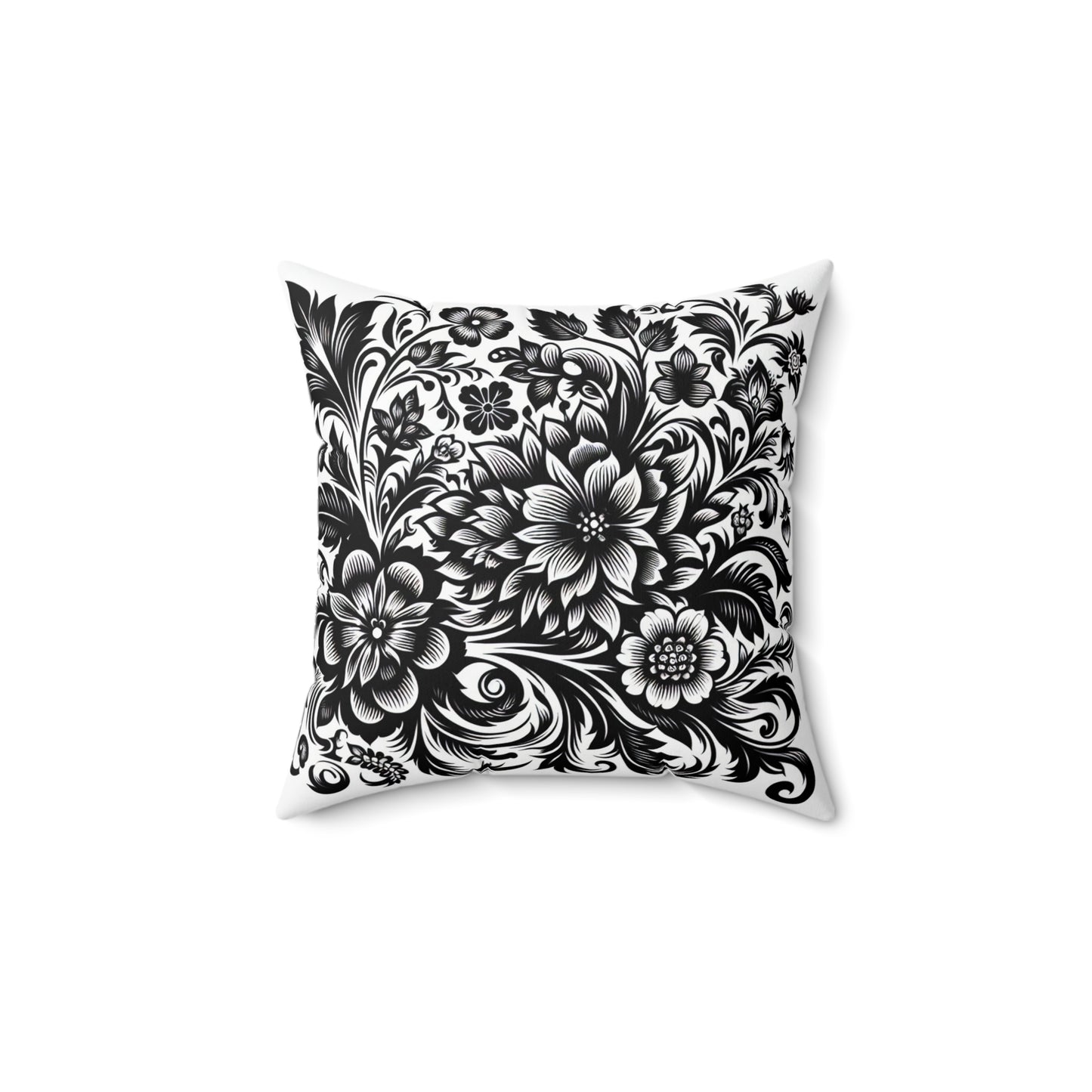 floral Spun Polyester Square Pillow