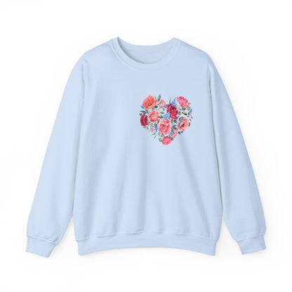 Flower Heart Unisex Heavy Blend™ Crewneck Sweatshirt