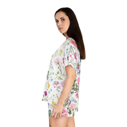 floral Women's Short Pajama Set (AOP)