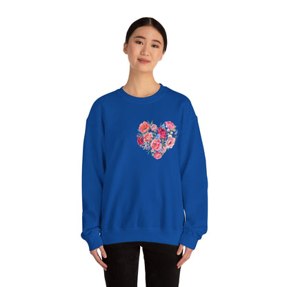 Flower Heart Unisex Heavy Blend™ Crewneck Sweatshirt