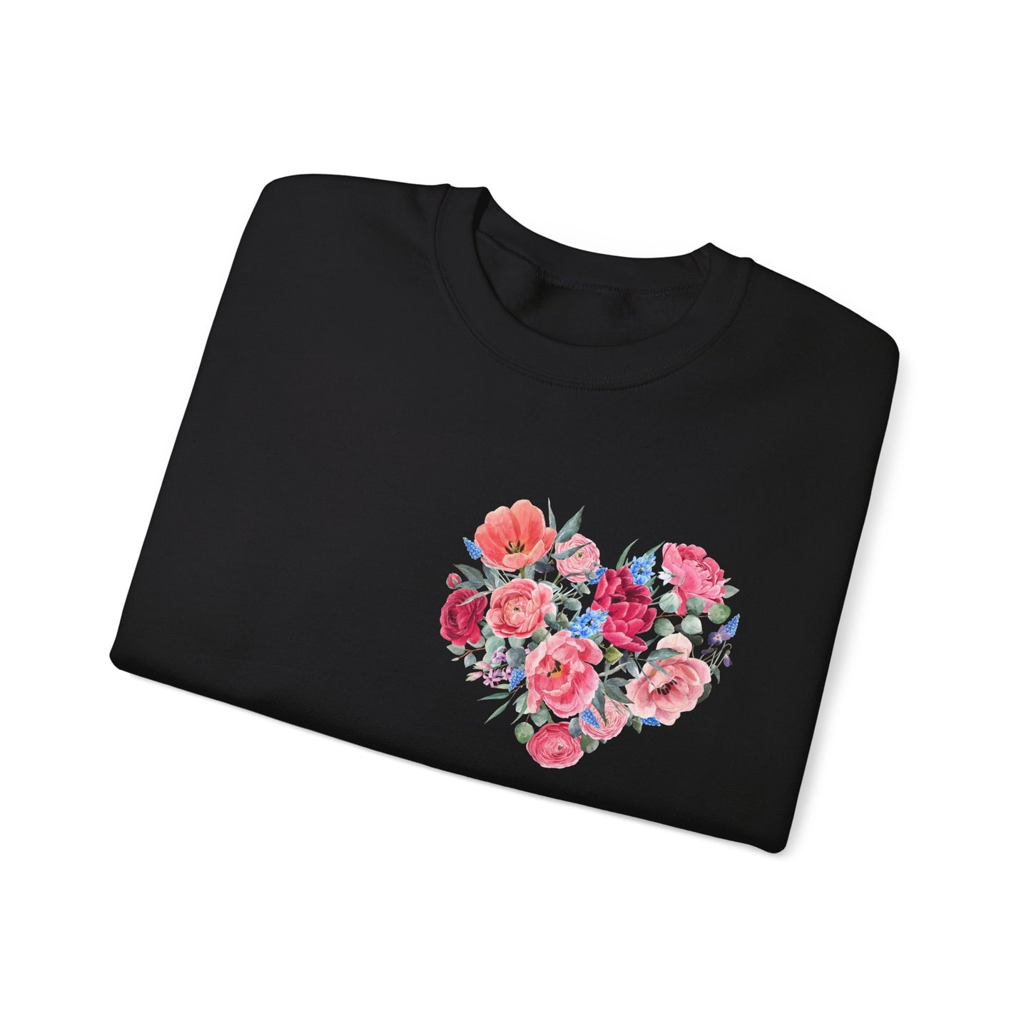 Flower Heart Unisex Heavy Blend™ Crewneck Sweatshirt