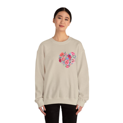 Flower Heart Unisex Heavy Blend™ Crewneck Sweatshirt