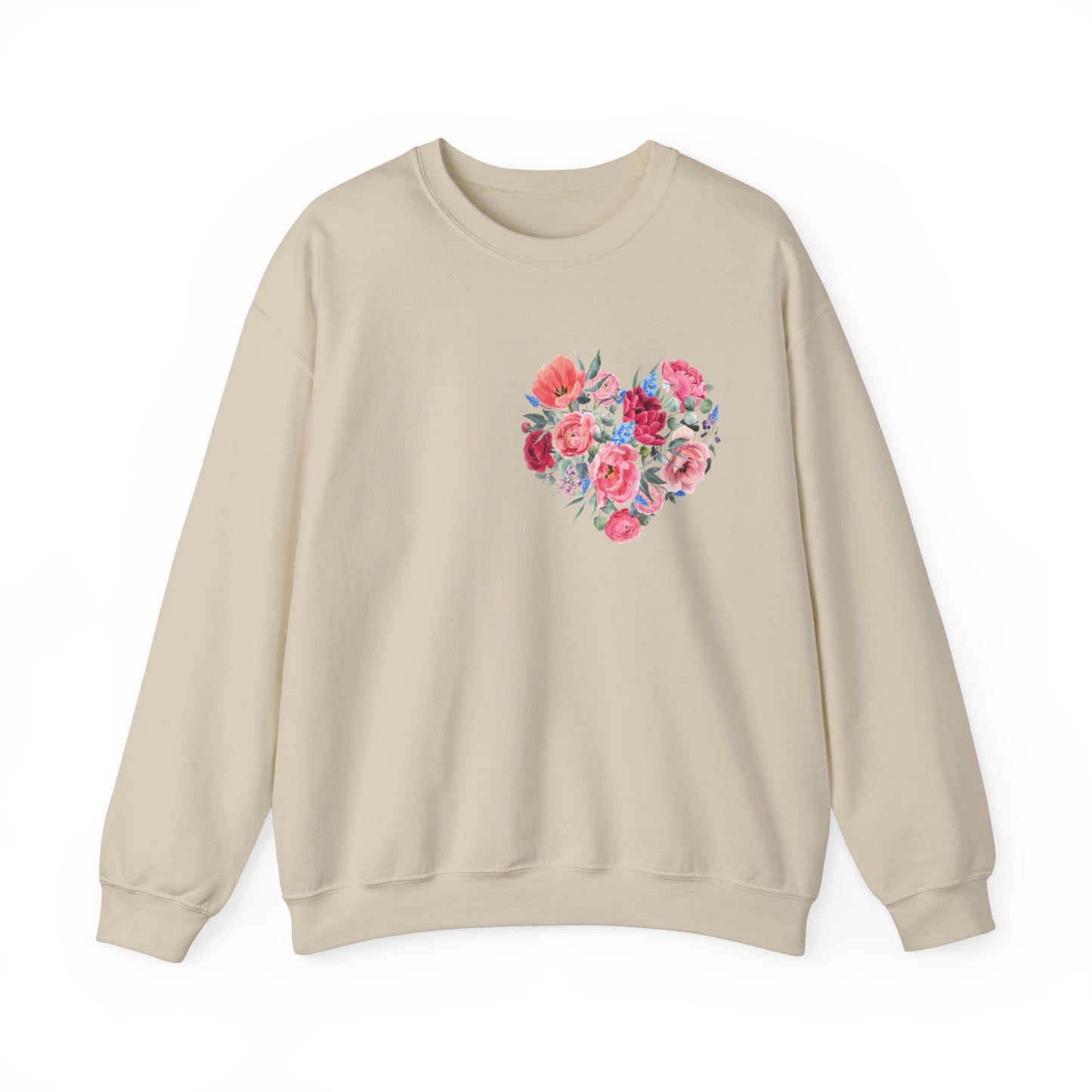 Flower Heart Unisex Heavy Blend™ Crewneck Sweatshirt