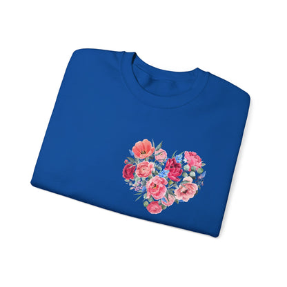 Flower Heart Unisex Heavy Blend™ Crewneck Sweatshirt