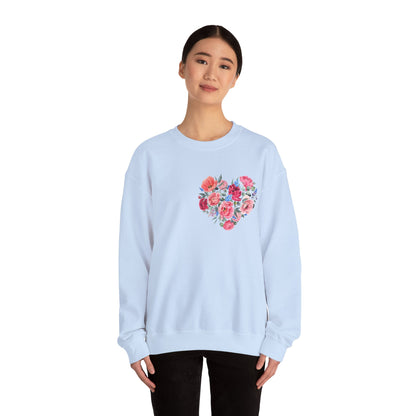 Flower Heart Unisex Heavy Blend™ Crewneck Sweatshirt