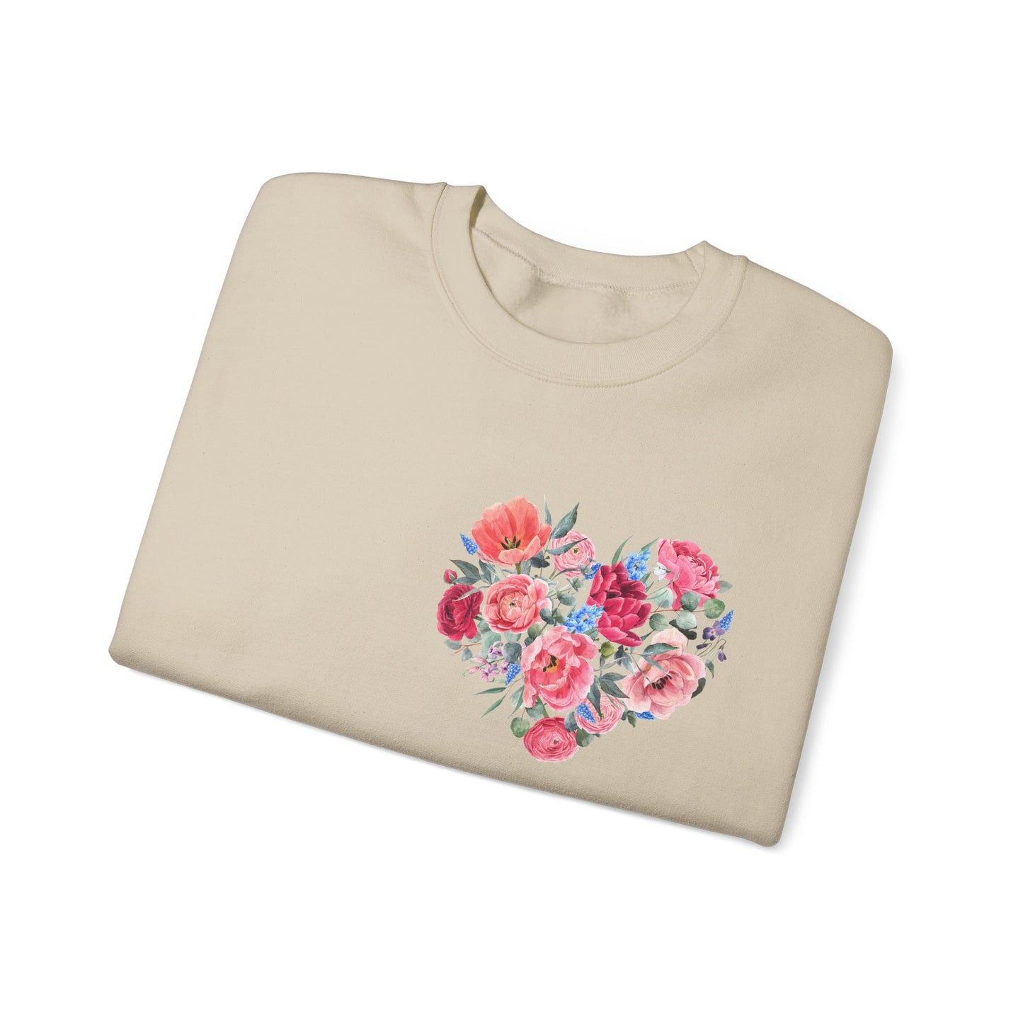 Flower Heart Unisex Heavy Blend™ Crewneck Sweatshirt