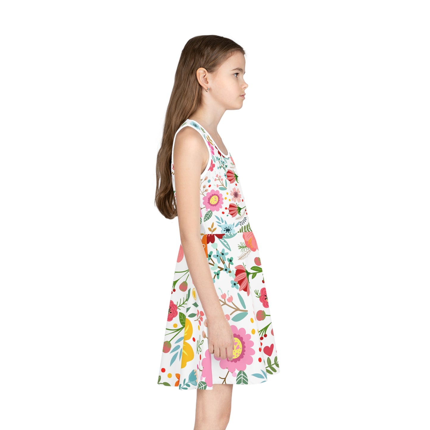 floral Girls' Sleeveless Sundress (AOP)