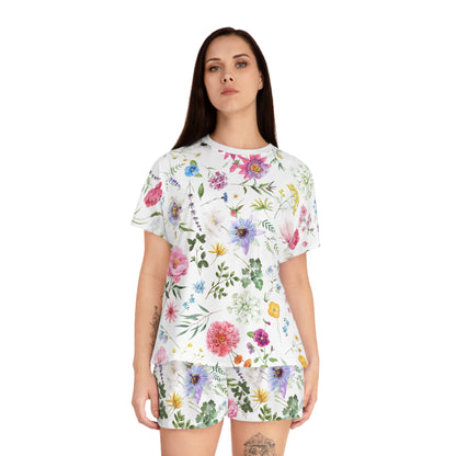 floral Women's Short Pajama Set (AOP)