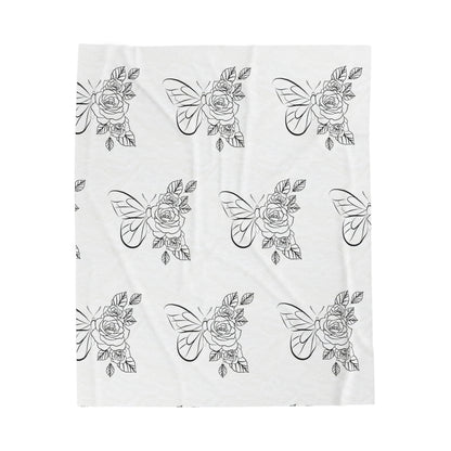 floral Butterfly Velveteen Plush Blanket