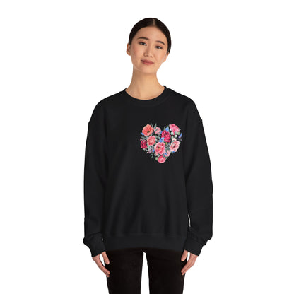 Flower Heart Unisex Heavy Blend™ Crewneck Sweatshirt