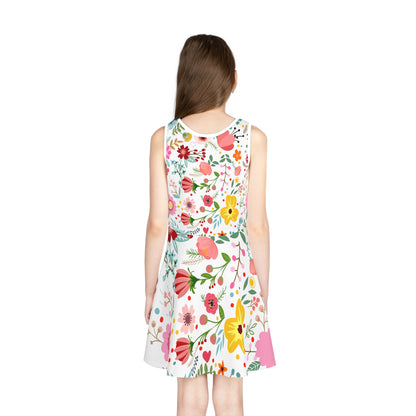 floral Girls' Sleeveless Sundress (AOP)