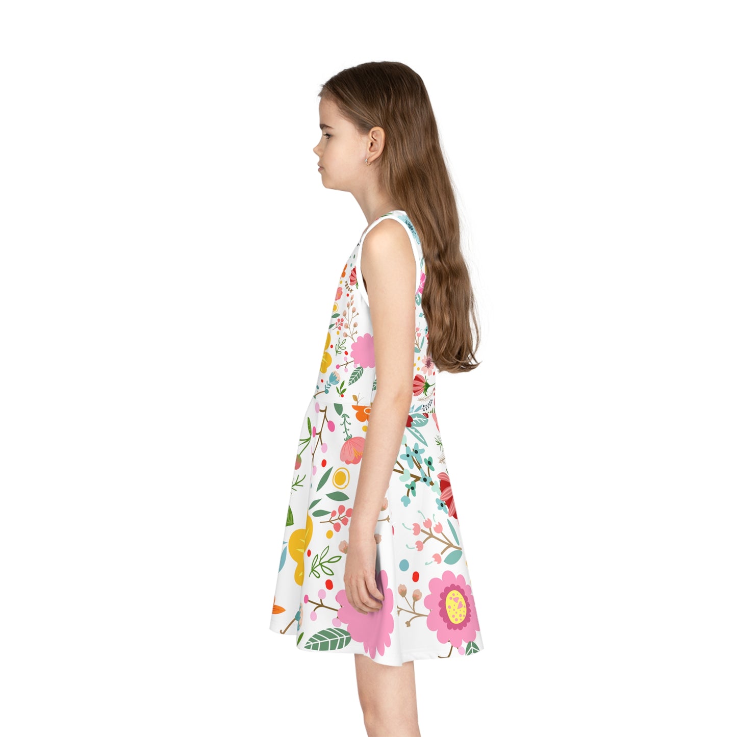 floral Girls' Sleeveless Sundress (AOP)