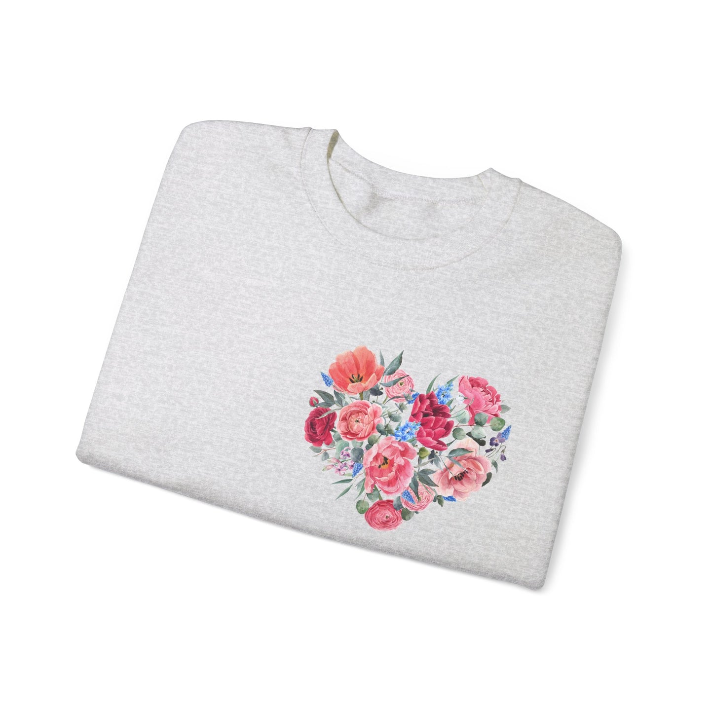 Flower Heart Unisex Heavy Blend™ Crewneck Sweatshirt