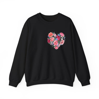 Flower Heart Unisex Heavy Blend™ Crewneck Sweatshirt